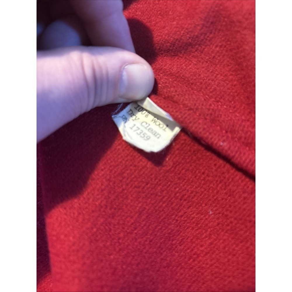 Linda Allard for Ellen Tracy Red 100% Wool Open Front Cardigan Jacket Womens 8 - Picture 7 of 12